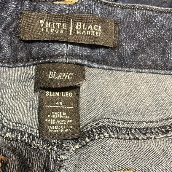 WHBM Slim Leg Blanc Jeans Sz 4R EUC - Picture 4 of 4